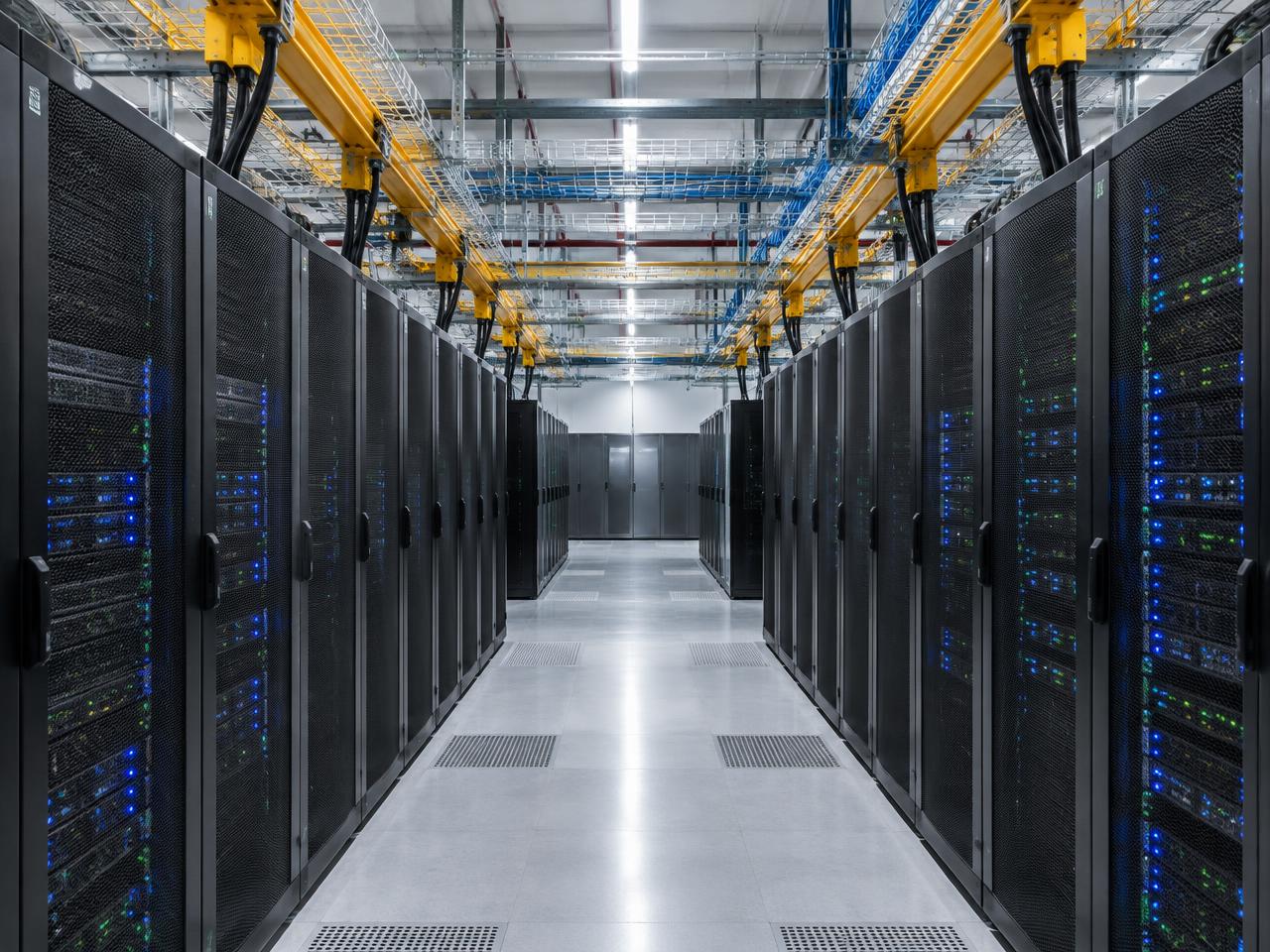 Server racks and electrical distribution in a modern data centre