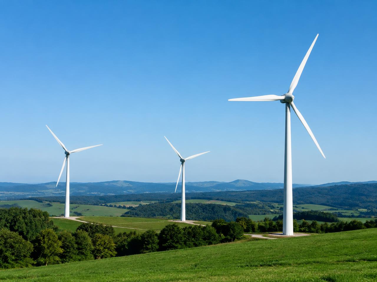 Wind turbines in the European countryside